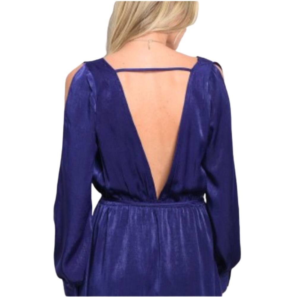 REDUCED💰 Navy Maxi V-Neck Romper Dress - Picture 4 of 5